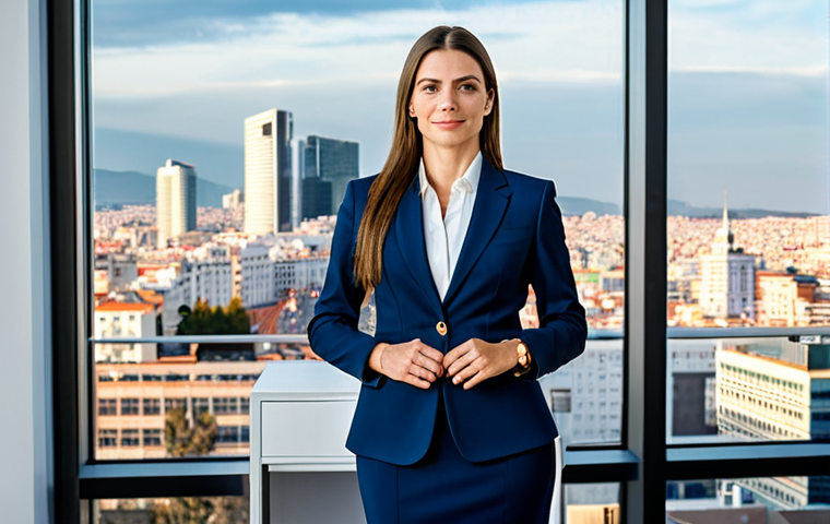 **
"A confident businesswoman in a stylish, fully clothed power suit, standing in a modern office overlooking the Madrid skyline, appropriate attire, safe for work, perfect anatomy, natural pose, professional photography, high quality, family-friendly."
**