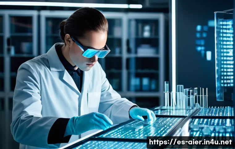 머신러닝 모델의 예측 정확도 향상 - **Prompt:** A focused data scientist, meticulously sorting and polishing glowing, intricate data fra...