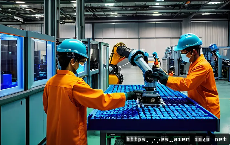 인공지능과 경제적 변화 사례 - A modern Latin American manufacturing factory scene in Mexico showcasing collaborative robots (cobot...