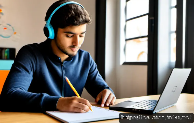 AI 학습자의 기술 경진대회 준비법 - Photorealistic young adult AI learner in a bright modern study space in Madrid, preparing for a tech...